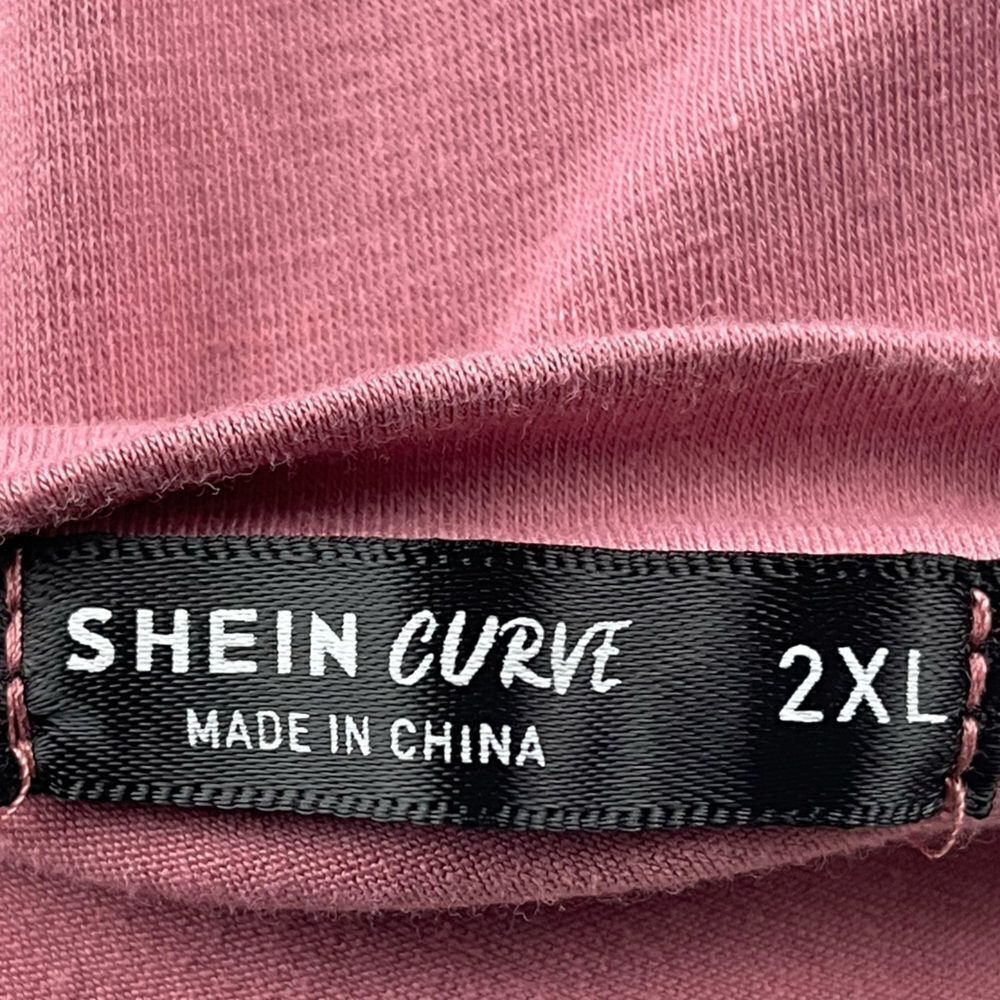 Shein Curve Women’s Pink Twist Cut-Out Front Cotton Blend Mini Dress Size: 2XL - Picture 8 of 9